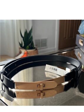 Lauren Ralph Lauren Black Double-Wrap Belt with Gold-Tone Buckle size 3x